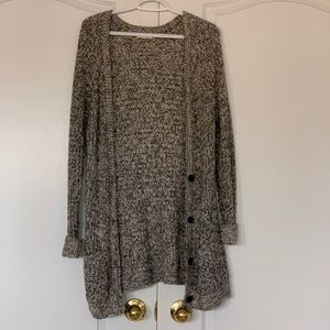 Oversized black and white cardigan